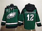 Men's Philadelphia Eagles #12 Randall Cunningham Green Lace-Up Pullover Hoodie,baseball caps,new era cap wholesale,wholesale hats